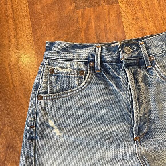 AGOLDE Jaden Short in Surreal Sz 24‎ Blue Denim Jean Cutoff High Waist Cute Sexy - Picture 6 of 16